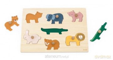 Puzzle drewniane ze zwierzętami 7el