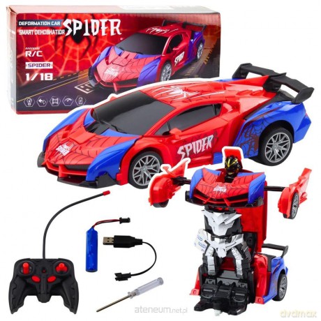 Samochód Robot Spider R/C 2w1 światło dźwięk