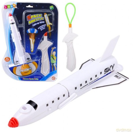 Statek kosmiczny ze spadochronem proca światło