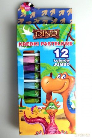 Kredki Pastelowe 12 kolorów (Dino) [SZKOŁA]