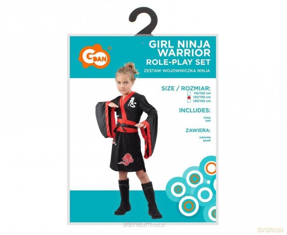 Strój dla dzieci Wojowniczka Ninja rozm.120/130 cm