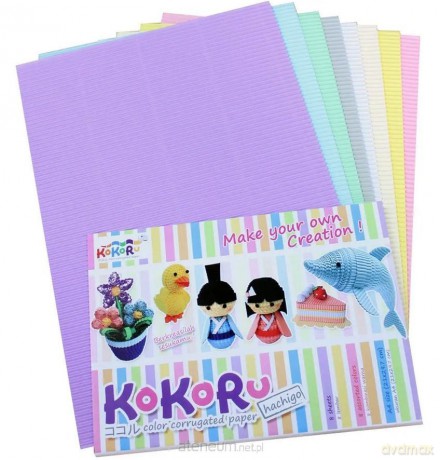 Tektura falista A4 8 arkuszy mix pastel