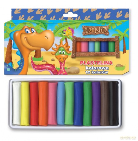 Plastelina 12 kolorów (Dino) [SZKOŁA]
