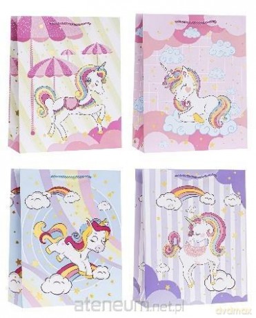 Torebka ozdobna 18x23x8 cm hot-stamp mix