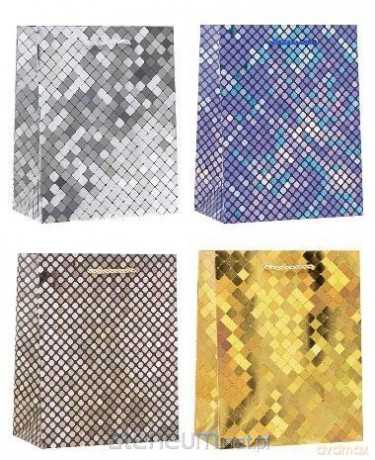 Torebka ozdobna 18x24x8 cm hot-stamp mix