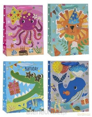 Torebka ozdobna 26x32x10 cm dziecięce mix