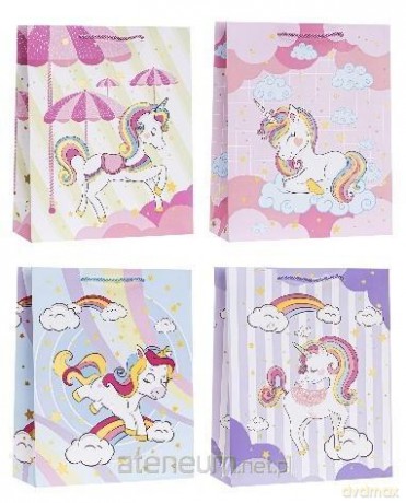 Torebka ozdobna 26x32x10 cm hot-stamp mix