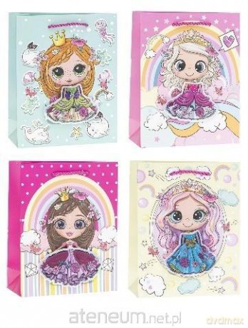Torebka ozdobna 26x32x10 cm hot-stamp mix
