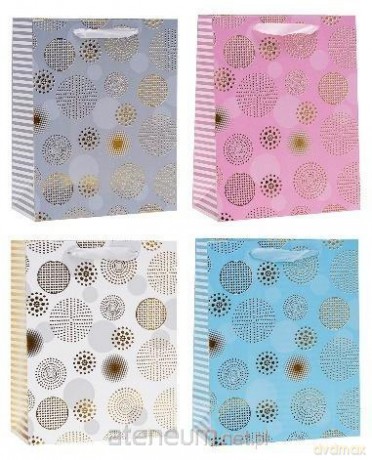 Torebka ozdobna 26x32x10 cm hot-stamp mix