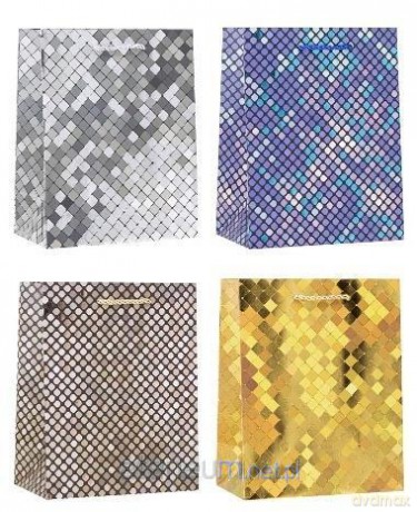 Torebka ozdobna 26x32x10 cm hot-stamp mix