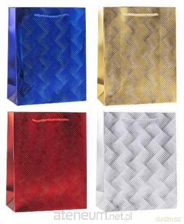 Torebka ozdobna 26x32x10 cm hot-stamp mix