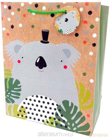 Torebka ozdobna matowa 26x32x12 cm Koala