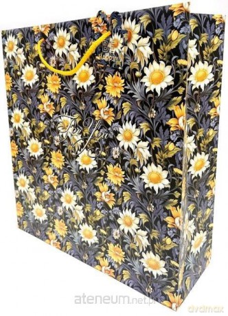 Torebka ozdobna matowa 35x37x12 cm Kwiaty