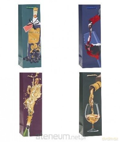 Torebka ozdobna na butelkę 11x38x11 cm mix