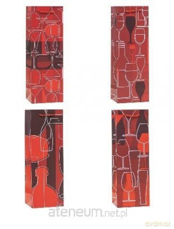 Torebka ozdobna na butelkę 12x36x9 cm mix