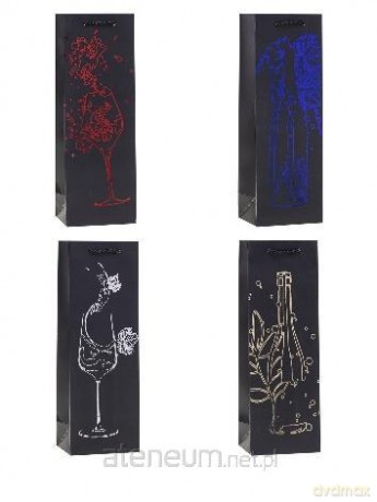 Torebka ozdobna na butelkę 12x36x9 cm mix