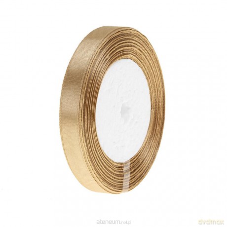 Wstążka satynowa 186 ciemny złoty 12mm/32m