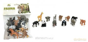 Zestaw 12 dzikich zwierząt PCV 20x16 cm