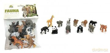 Zestaw 12 dzikich zwierząt PCV 20x16 cm