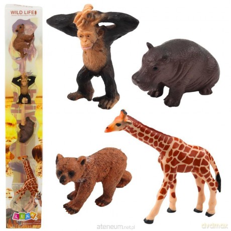 Zestaw mini figurki dzikie zwierzęta 6-9 cm 4szt