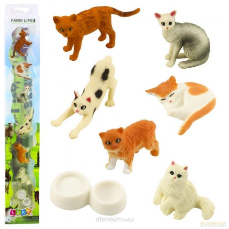 Zestaw mini figurki koty 4-6 cm 7szt
