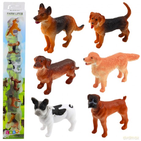 Zestaw mini figurki psy 4 cm 6szt