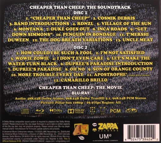 Frank Zappa: Cheaper Than Cheep [CD]