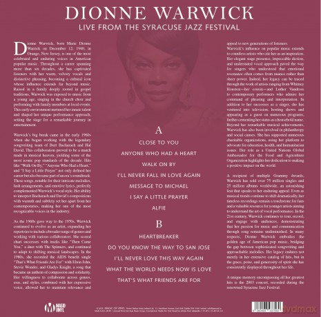Dionne Warwick: Live From The Syracuse Jazz Festival (Colour In Colour) [Winyl]