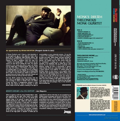 Thelonious Monk Quartet: Monks Dream (+2 Bonus Tracks) (Limited) (Blue) [Winyl]
