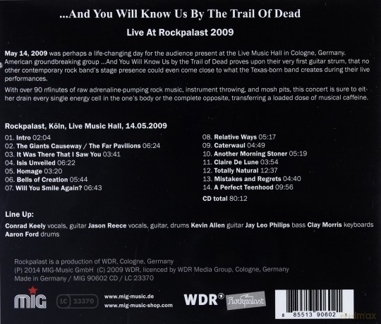And You Will Know Us By The Trail Of Dead: Live At Rockpalast 2009 [CD]