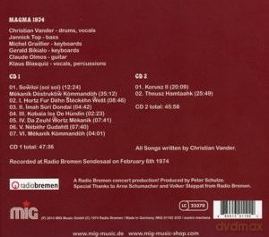 Magma: Zuhn Wol Unsai Live 1974 [2CD]