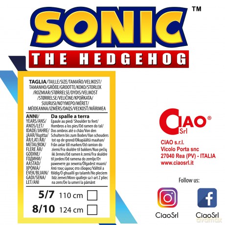 Ciao - Costume - Sonic the Hedgehog (110 cm) (11178.5-7)