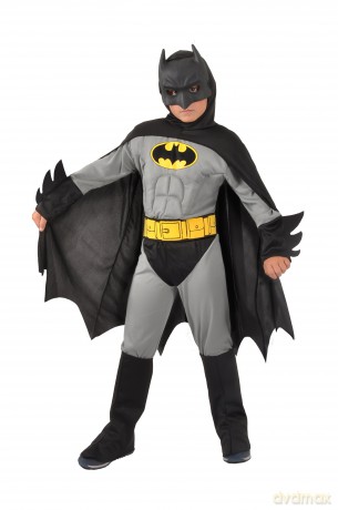 Ciao - Costume w/muscles - Batman (Grey) (124 cm)