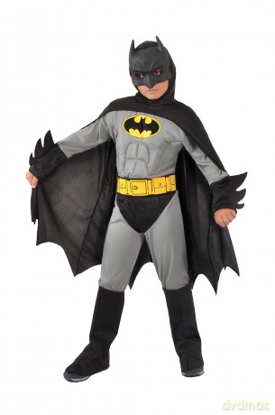 Ciao - Costume w/muscles - Batman (Grey) (124 cm)