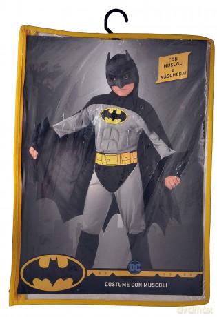 Ciao - Costume w/muscles - Batman (Grey) (124 cm)