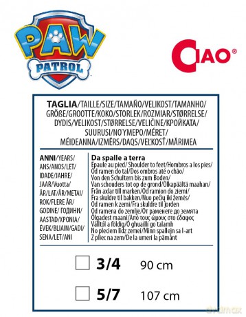 Ciao - Paw Patrol Costume - Marshall (110 cm) (11815.5-7)