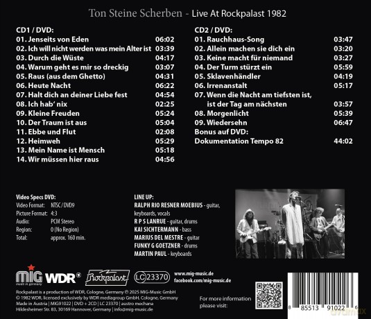 Ton Steine Scherben: Live At Rockpalast 1982 [DVD]+[2CD]