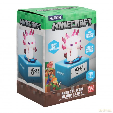 Minecraft Axolotl budzik (wysokość: 15 cm) / Minecraft Axolotl Icon Alarm Clock (high: 15 cm)