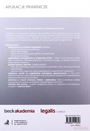 Egzaminy wstępne na aplikacje prawnicze. Prawo cywilne. Opracowania, testy Wyd. 9 [KSIĄŻKA]