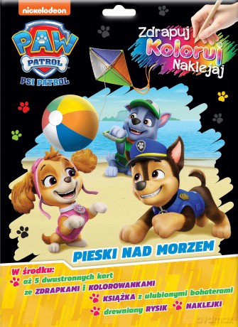 Pieski nad morzem. Psi Patrol. Zdrapuj, koloruj, naklejaj [KSIĄŻKA]