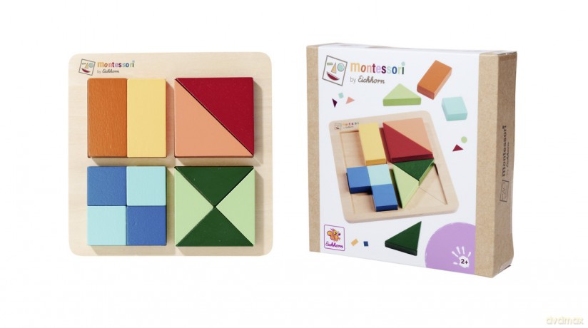 Puzzle o różnych kształtach Montessori Eichhorn