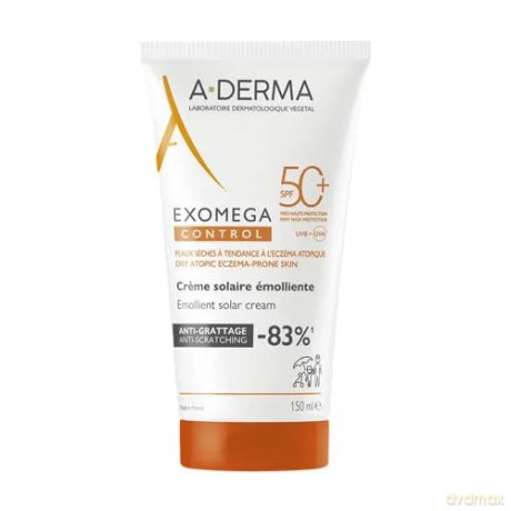 A-DERMA Emollient Protective Cream SPF 50+ Exomega Control (Emollient Solar Cream) 150 ml
