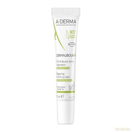 A-DERMA Hydrating lip balm Dermalibour+ (Repairing Cica-Lip Balm) 15 ml