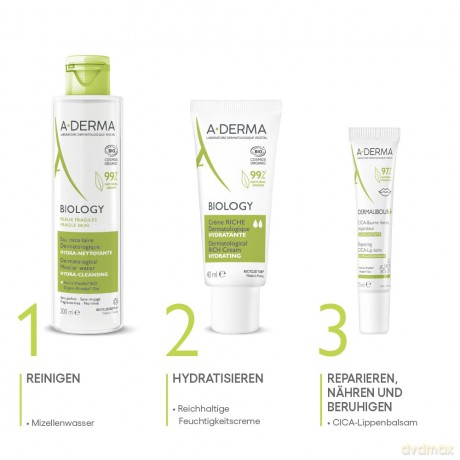 A-DERMA Hydrating lip balm Dermalibour+ (Repairing Cica-Lip Balm) 15 ml