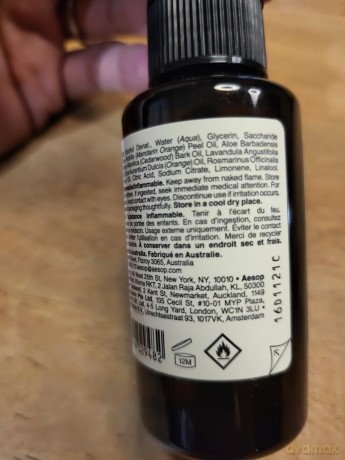 Aesop No-rinse hand sanitizer spray (Resurrection Rinse) - Volume: 50 ml
