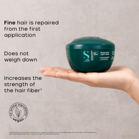 Alfaparf Milano Intensive mask for fine and damaged hair Semi Di Lino Reconstruction (Reparative Light Mask) - Volume: 200 ml