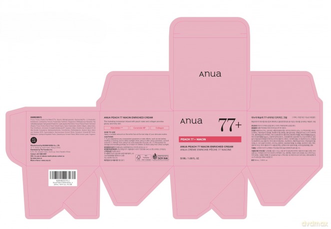 Anua Moisturizing face cream Peach 77% Niacin (Enriched Cream) 50 ml