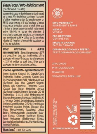 Attitude Tinted Lip Balm SPF 30 (Lip Balm) 8.5 g - Shade: Peachy Shell