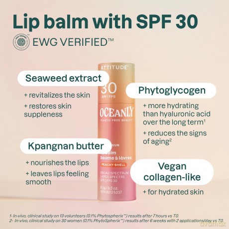 Attitude Tinted Lip Balm SPF 30 (Lip Balm) 8.5 g - Shade: Peachy Shell