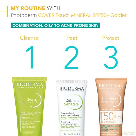 Bioderma Mineral make-up for sensitive combination to oily skin Photoderm Cover Touch SPF 50+ 40 g - Shade: Golden